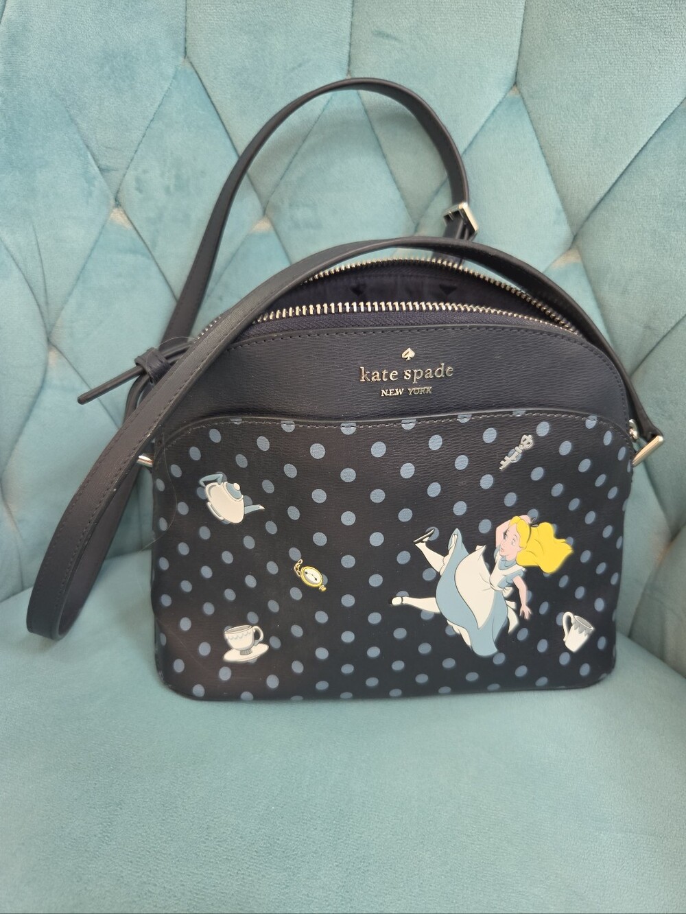 kate spade navy Alice in Wonderland Polka Dot Dome Crossbody